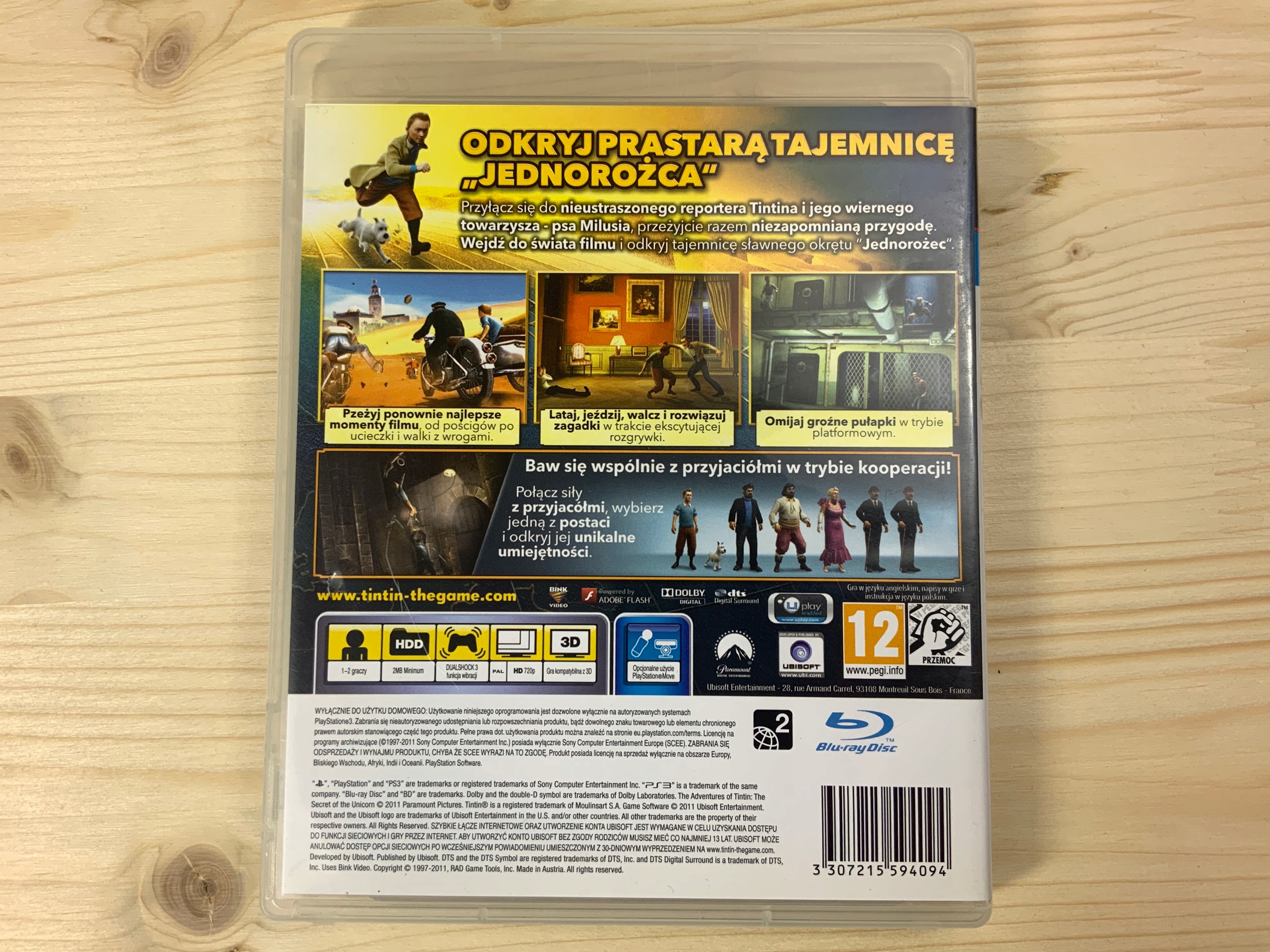 PRZYGODY TINTINA płyta bdb komplet PL PS3 Producent Ubisoft