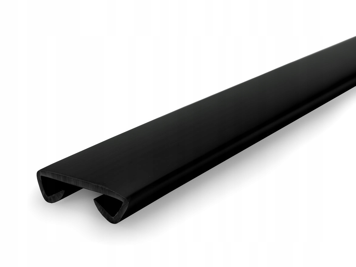 Pvc zábradliový profil Standard 40x8 mm čierny 1 m, plus 2 záslepky