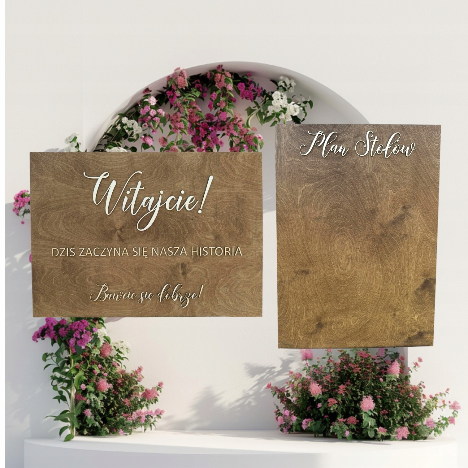 Zestaw Tablice Weselne Bawcie się Powitalna + Plan Stołów Boho Rustykalne