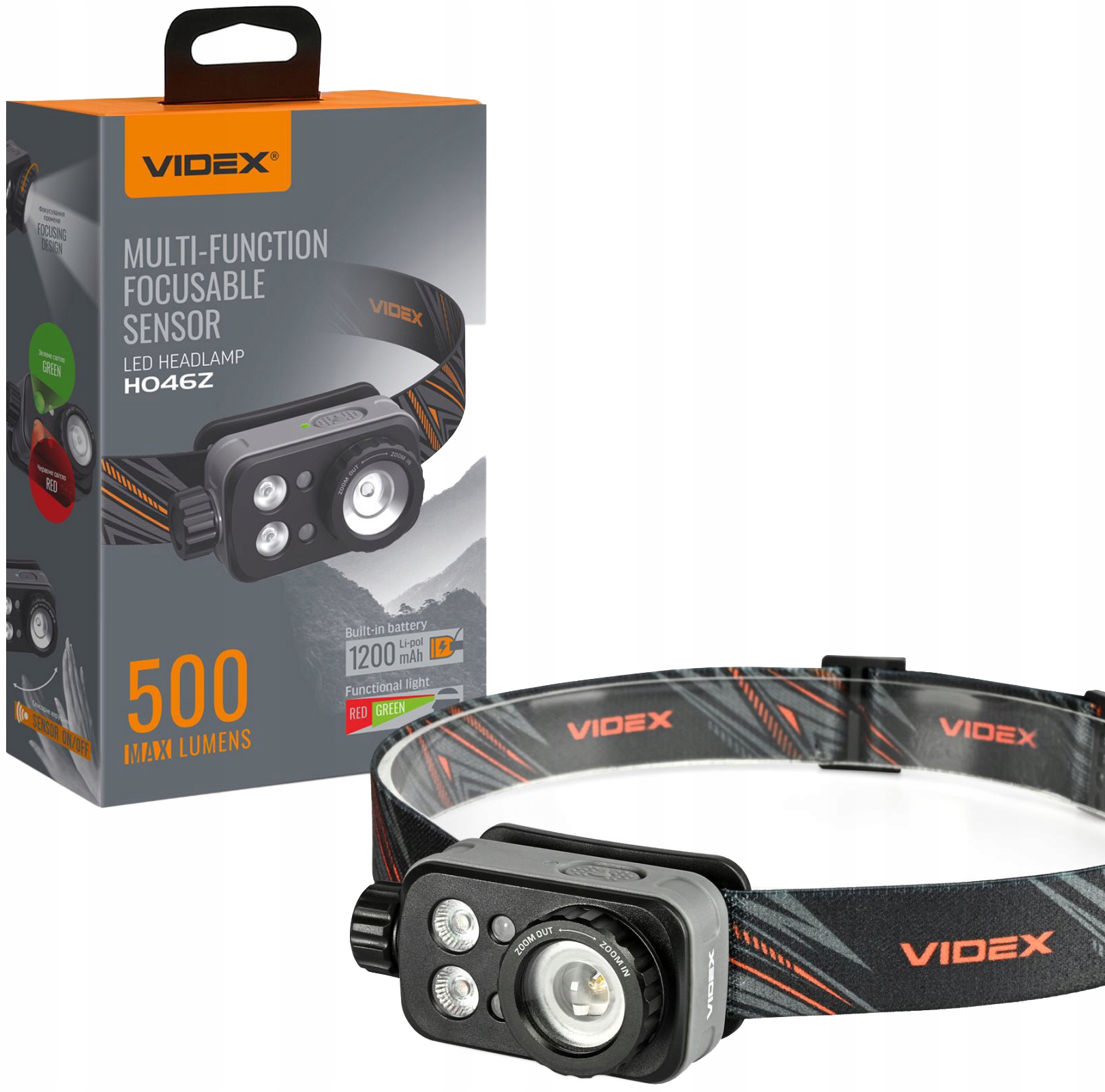 Latarka Czołowa Czołówka Led 500LM 5000K 60m Akumulator 1200mAh