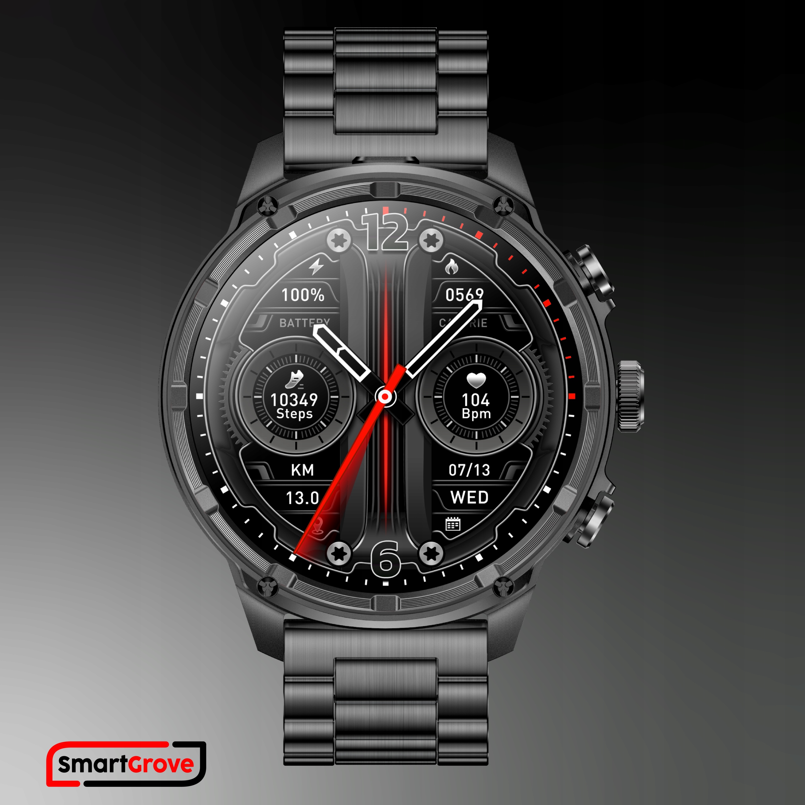 SMARTWATCH MĘSKI ZEGAREK MENU PL WODOODPORNY ROZMOWY PULS CIŚNIENIE AMOLED Marka SmartGrove