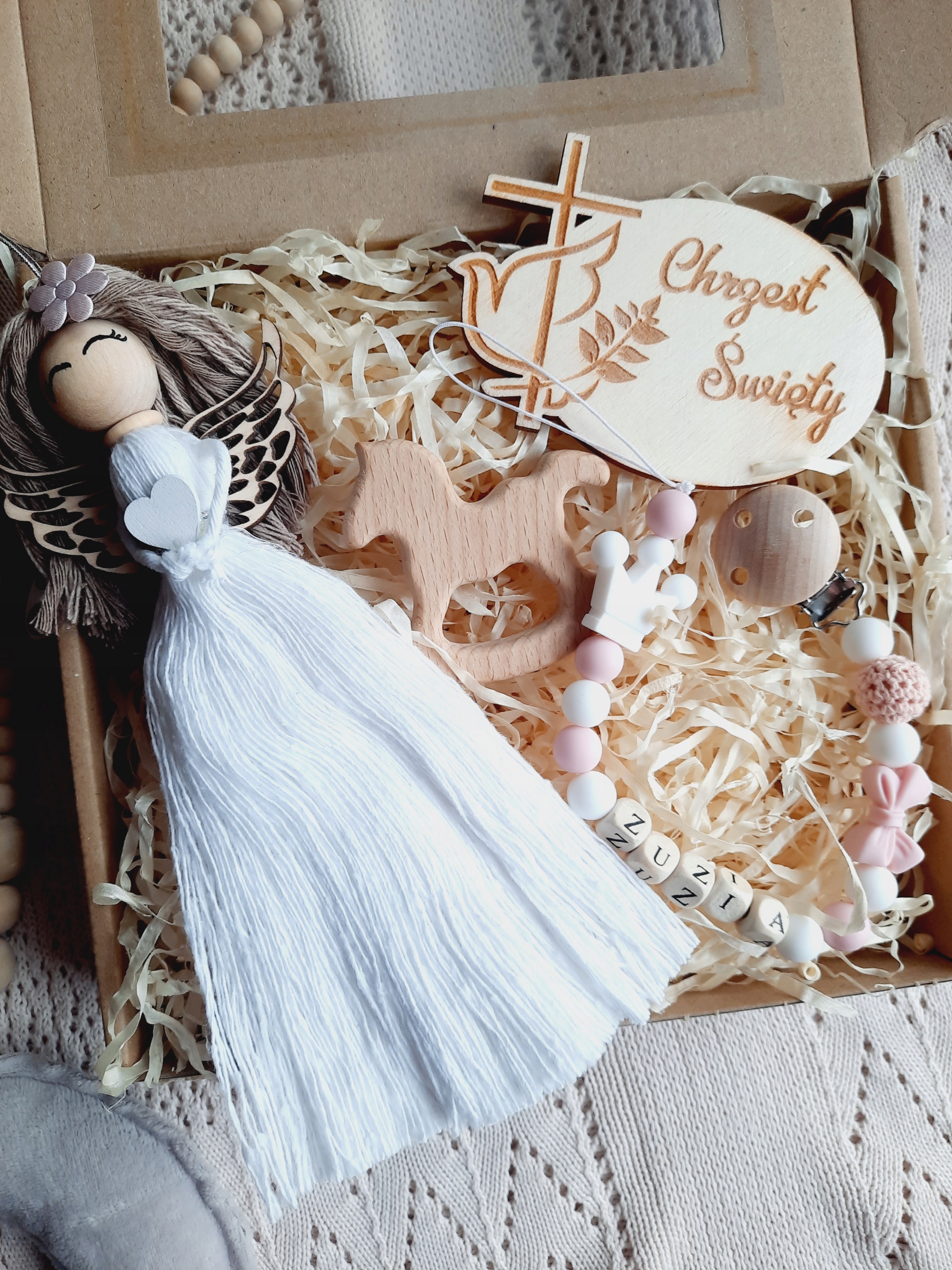 Sada na dárek Křtiny Křest svatý Anděl