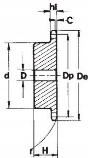 Koło łańcuchowe nierdzewne 16B-1 (5/8) z18 Model KL16B-1-Z18-NR