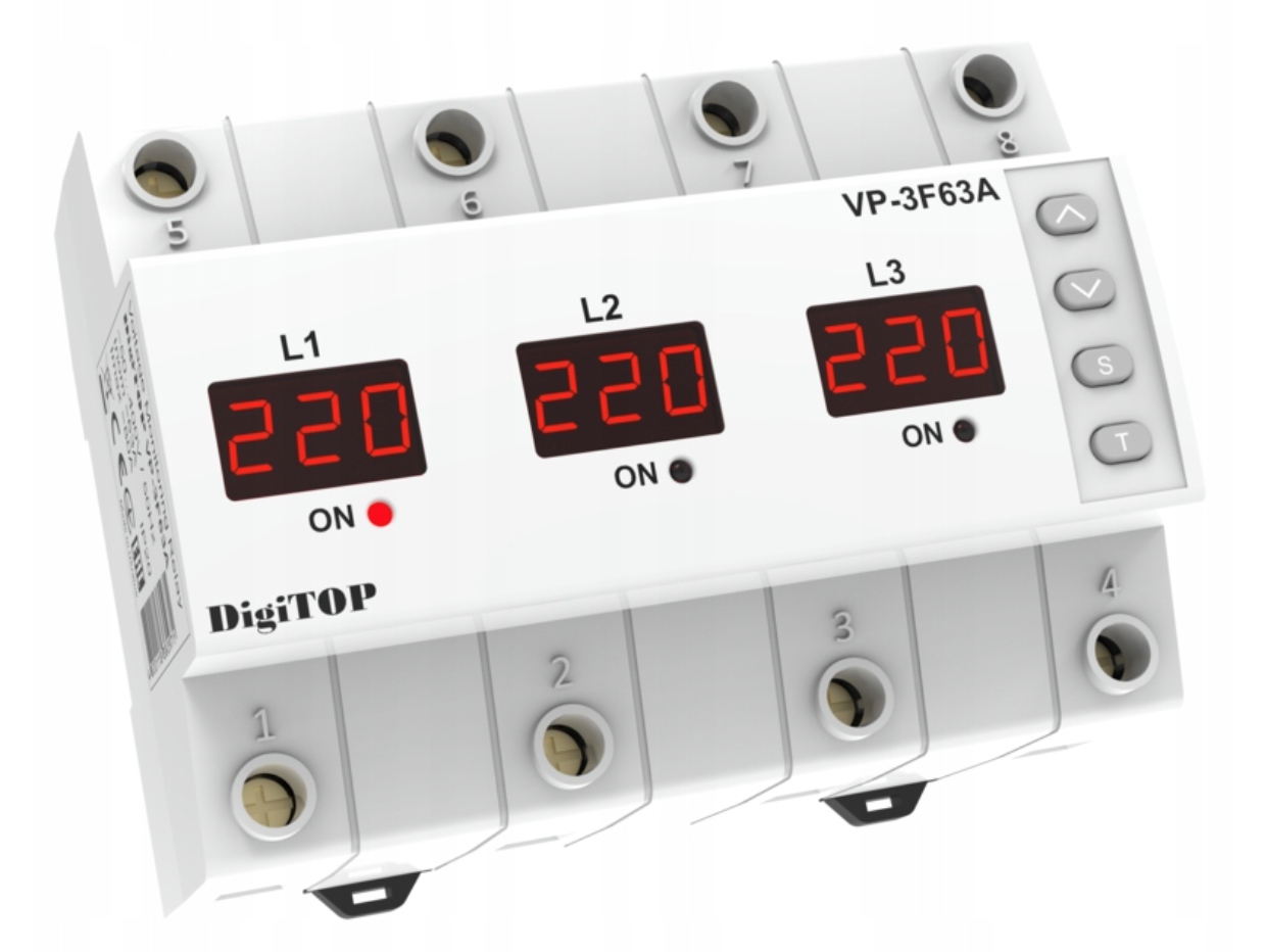 Třífázový napěťový relé VP-3F63A DigiTOP