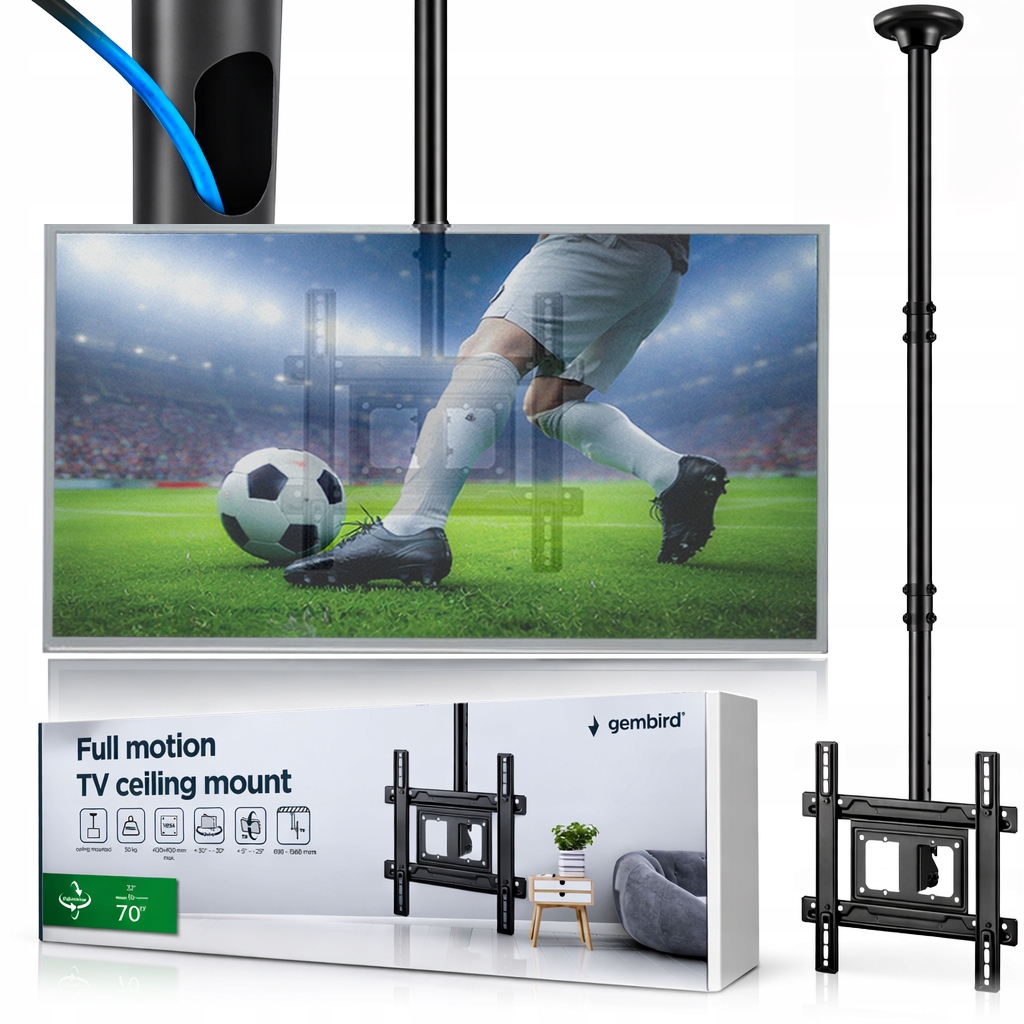 Uchwyt do telewizora sufitowy 32 do 70 cali pełno-obrotowy do Tv regulowany