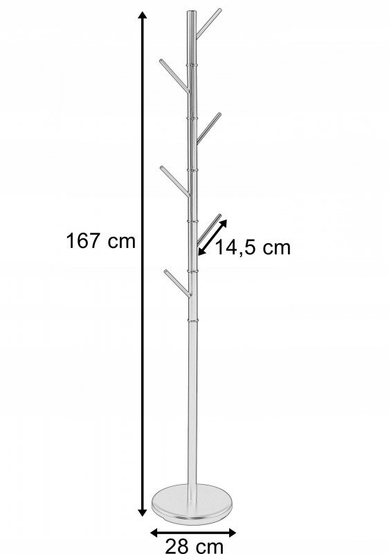 Wieszak stojący Niko czarny do biura i domu Kod producenta 96350409