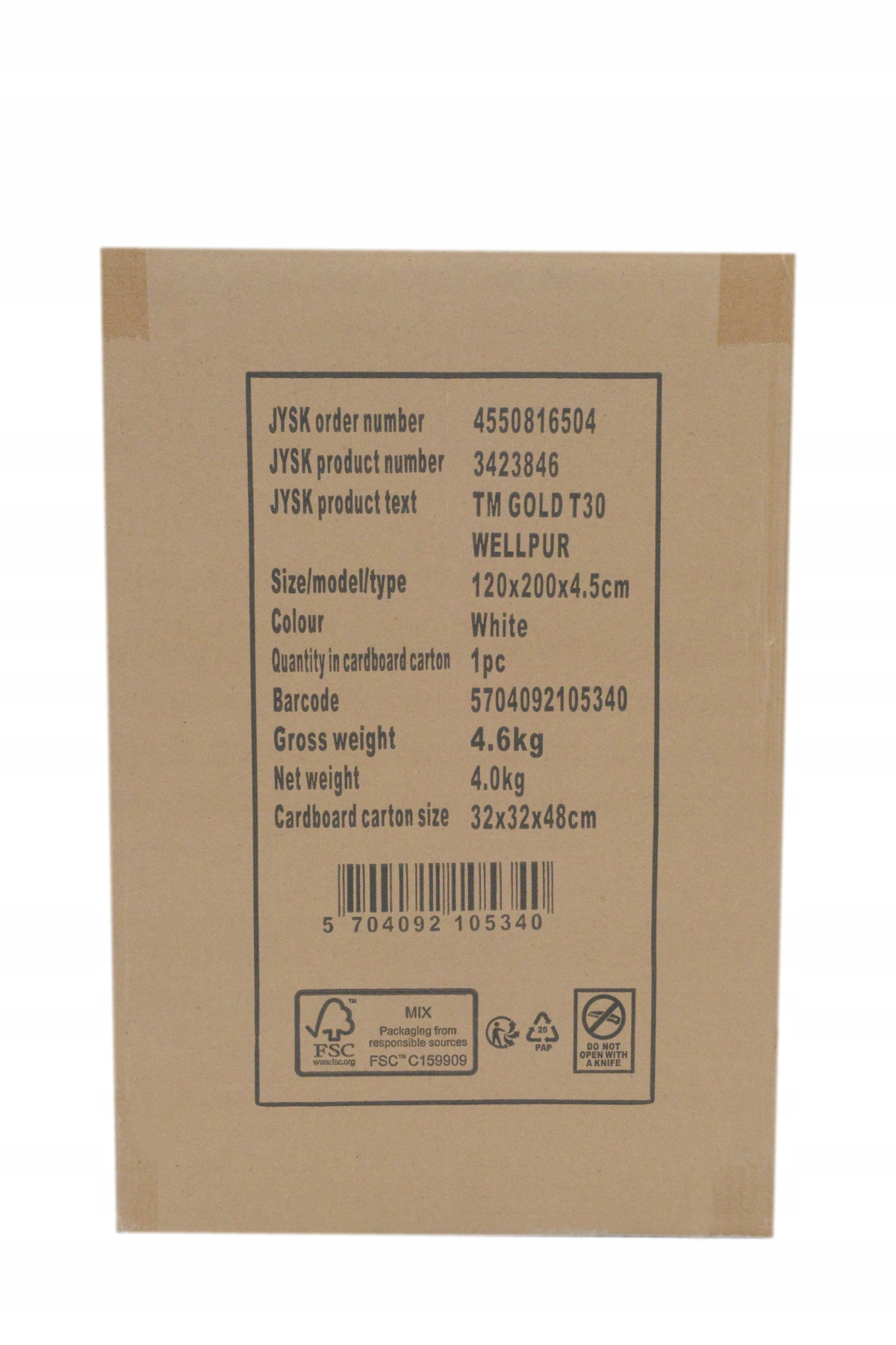 TOPMATERAC 120x200cm T30 pianka TERMOELASTYCZNA Szerokość materaca 120 cm