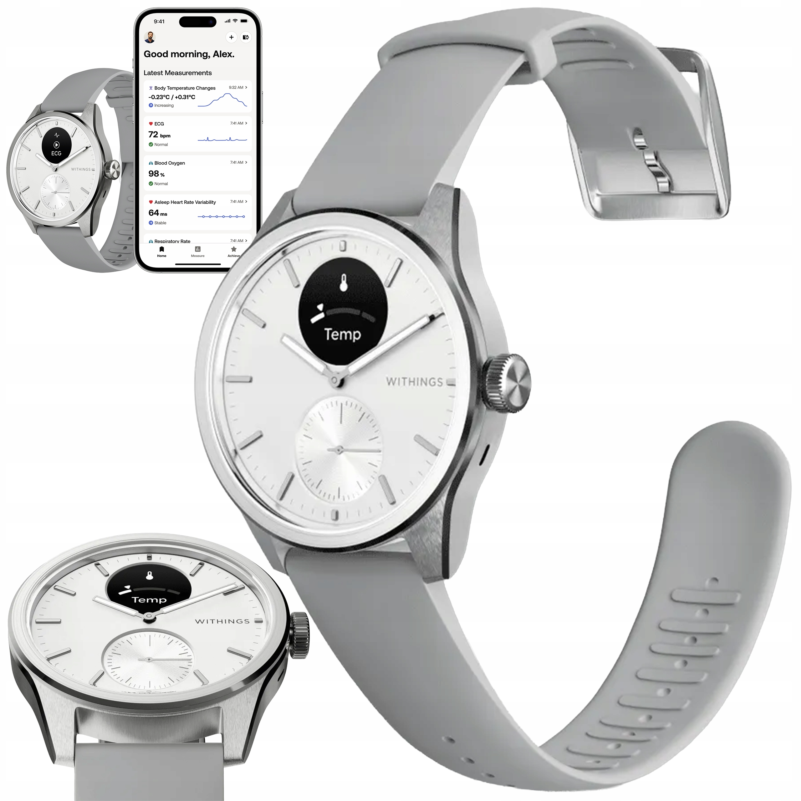 Withings ScanWatch 2 – hodinky 42 mm s Ekg, měření tepu, SPO2, teplota