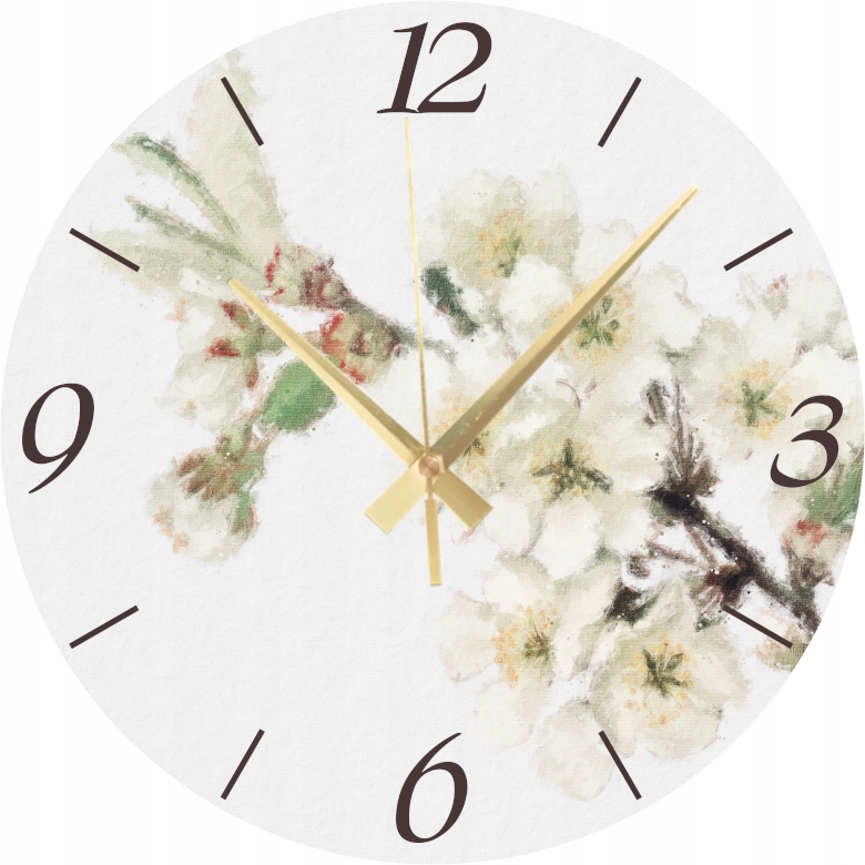 Dekorativní nástěnné hodiny s potiskem Malované květiny 45 cm