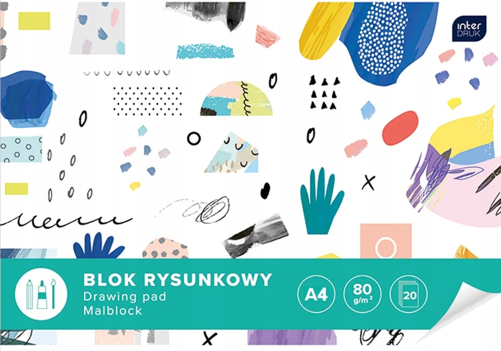 

Blok rysunkowy A4 Interdruk biały 20 kartek
