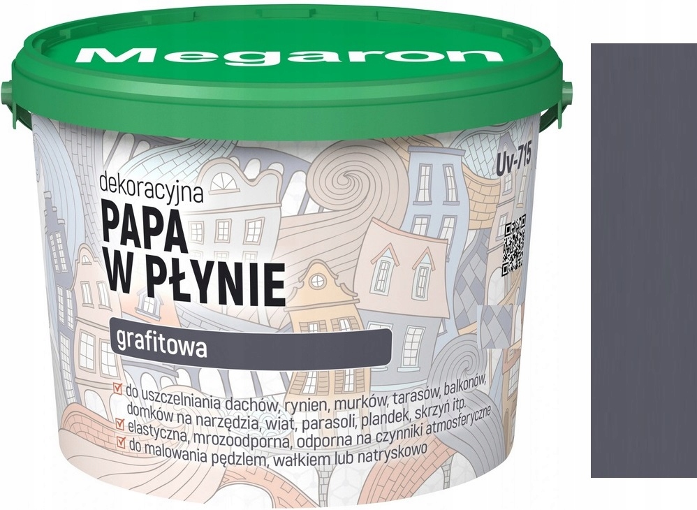 MEGARON PAPA W PŁYNIE GRAFITOWA NA DACH Z DACHÓWKI BLACHY PAPY 1L