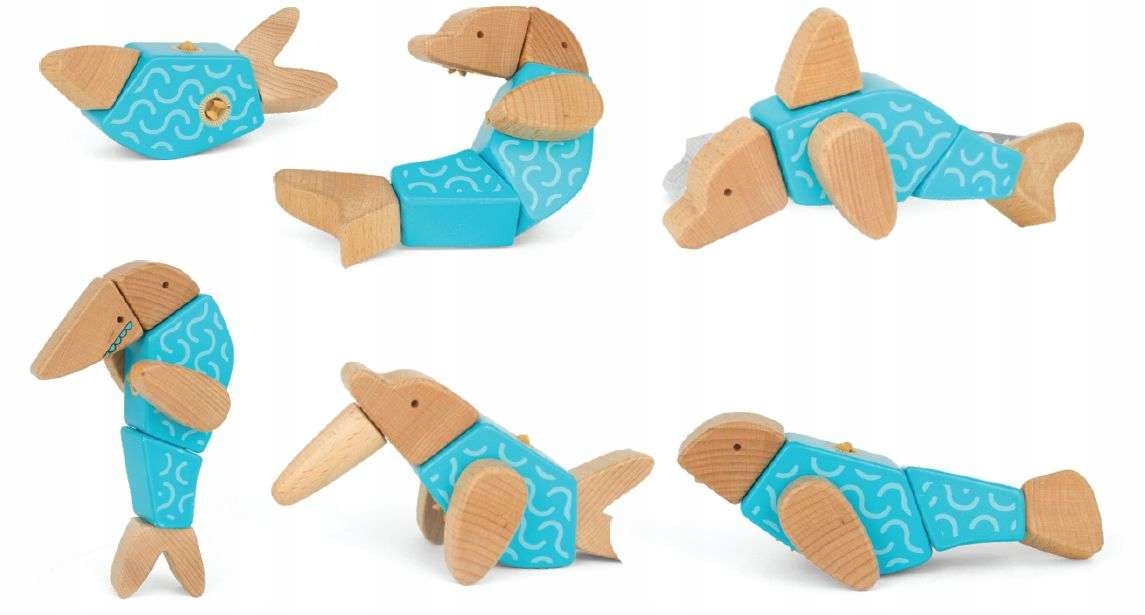 DREWNIANE EKOLOGICZNE KLOCKI KREATYWNE ZWIERZĘTA Rodzaj zestaw