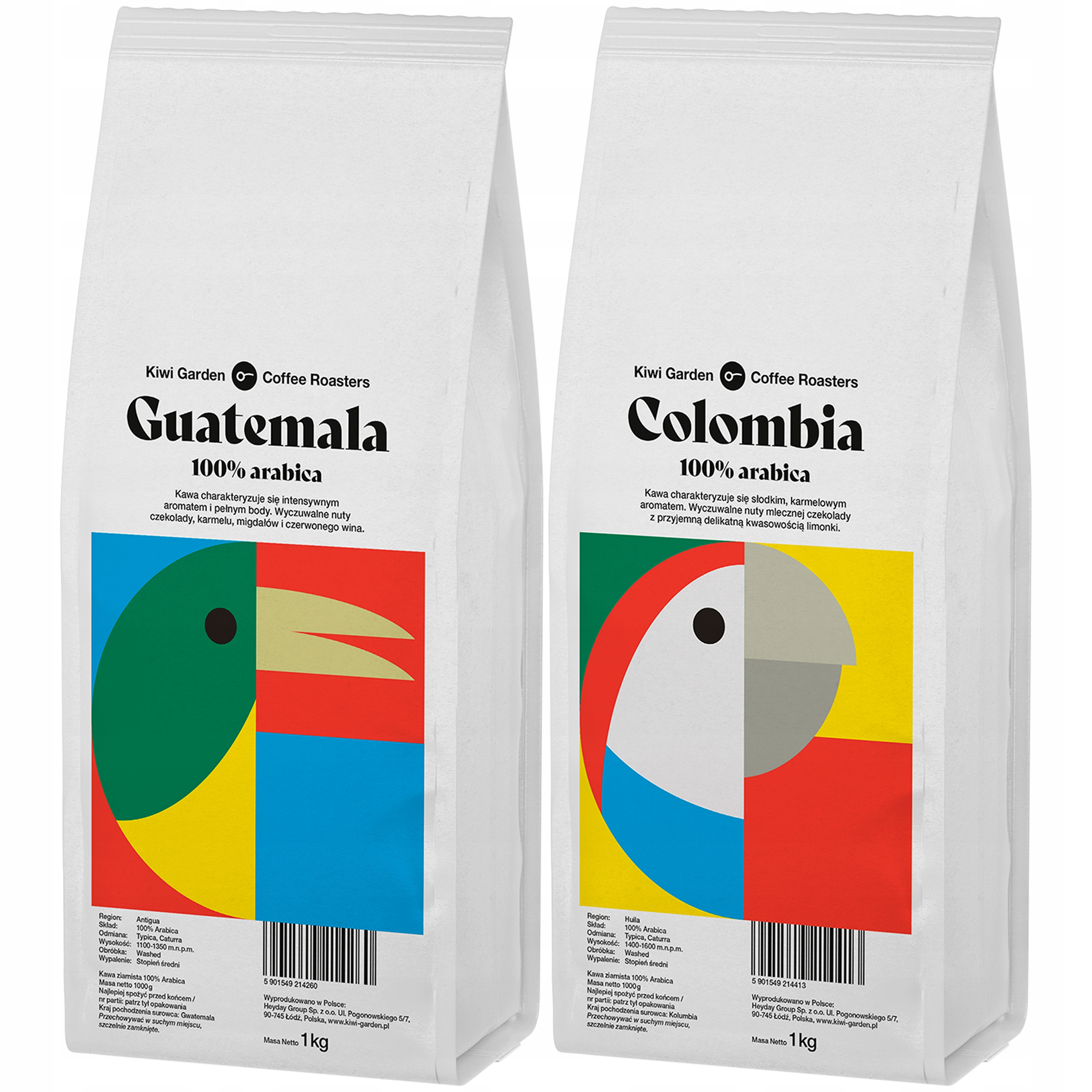 Levně Káva zrnková 100% Arabica Guatemala Kolumbie Čerstvě pražená sada 2x1 kg