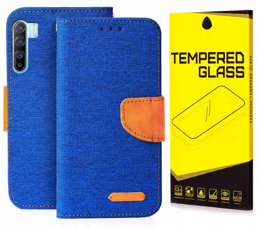 

Etui Portfel Canvas Do Oppo Reno 3 Szkło 9H