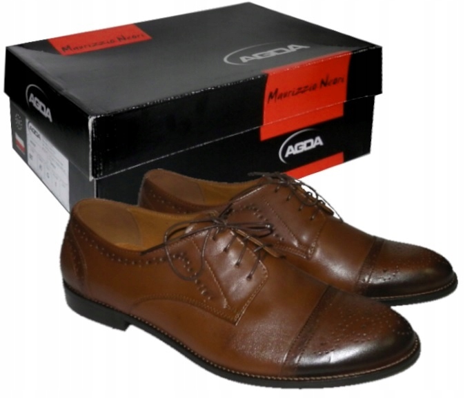 

Buty Wizytowe Półbuty Agda Brązowe Skóra r. 41