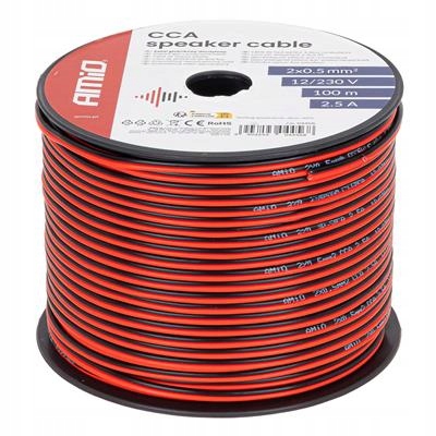Dvoužilový reproduktorový kabel Cca 2x0.5 mm2 100 m 2.5A