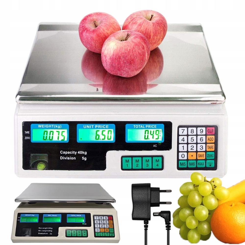 Elektrická Kuchyňská Váha Gastronomická 40kg/2g Počítací Kusy