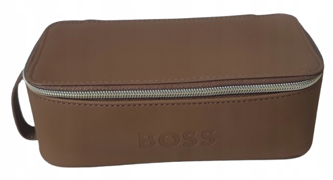 Boss Parfums Brązowa Sztywna Kosmetyczka Zasuwana Na Suwak