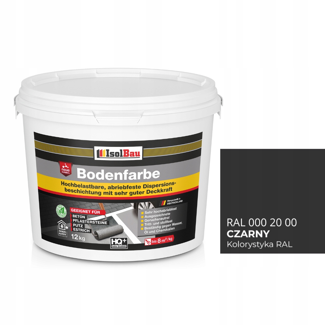 Farba do betonu kostki drewna metalu uniwersalna Bodenfarbe Schwarz 12KG