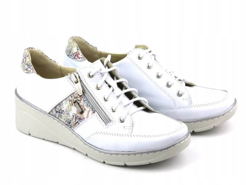 PÓŁBUTY DAMSKIE HELIOS 406 SPORTOWE SKÓRZANE BUTY Materiał zewnętrzny skóra naturalna