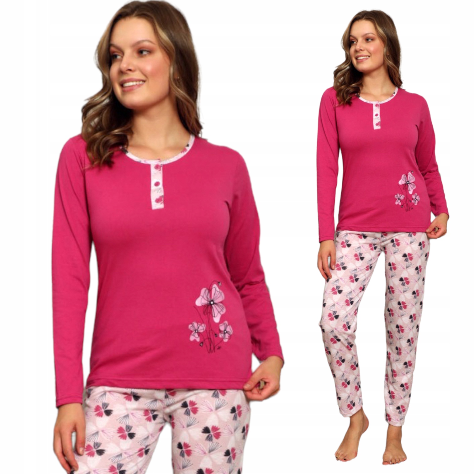 

Piżama Damska Długi Rękaw Długi Spodnie/bawełna