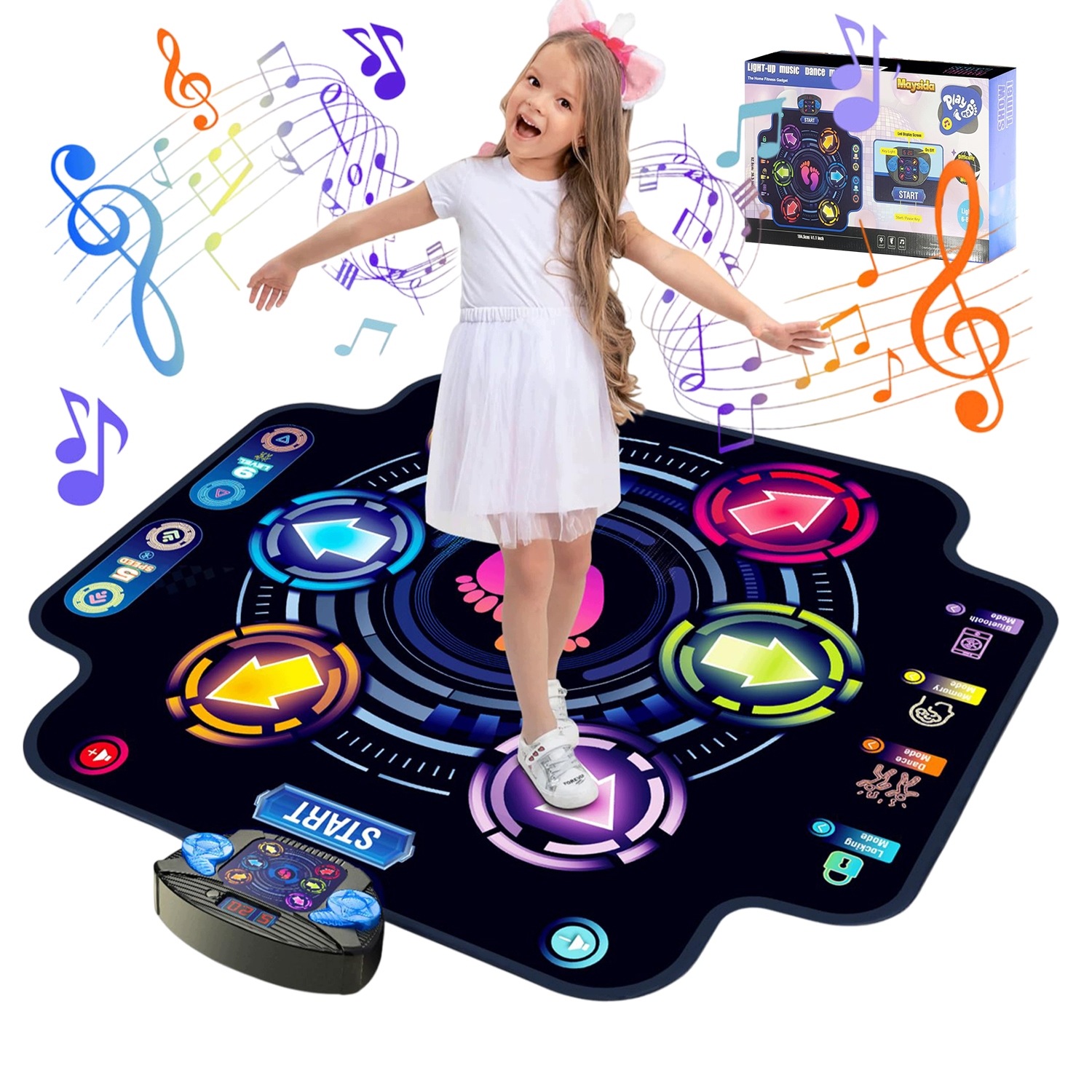 Hudební Podložka Pro Tanec Bluetooth 9 Úrovní 5 Rychlostí Led Dárek Pro Děti