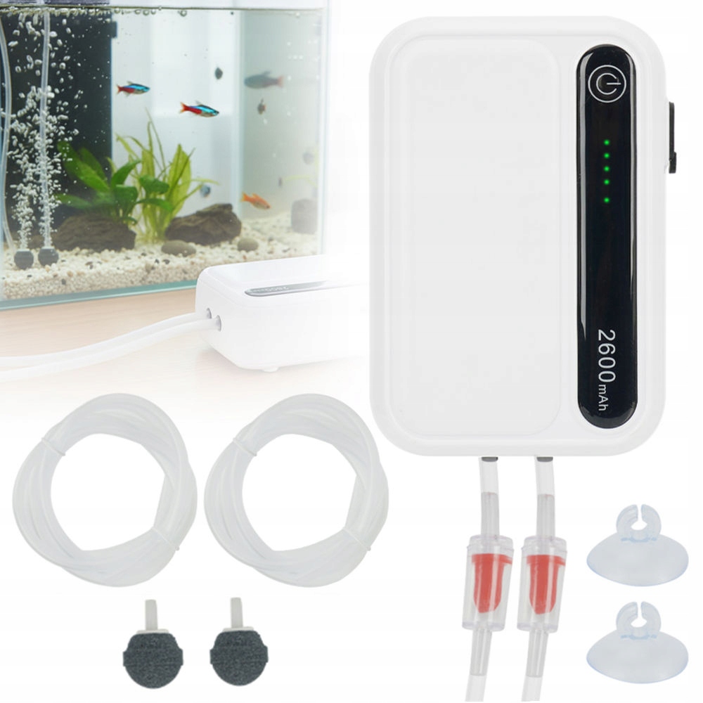 Levně Provzdušňovač Pro Akvárium Pumpa S Regulací Tichá Výkonná 3W 180L/h