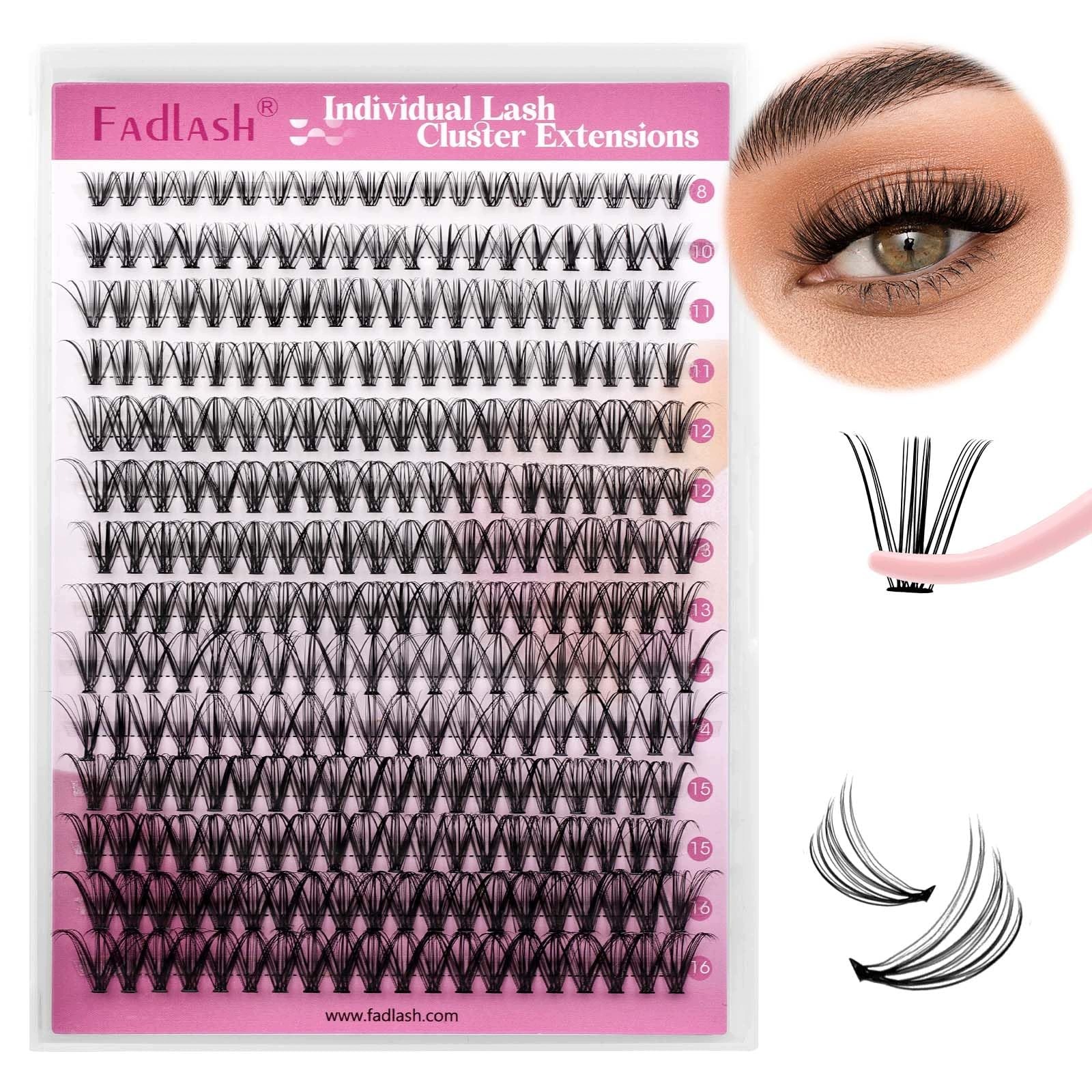 Umělé řasy Pupínky 20D Černé 0.07 D Curl 8 16 Mm Fadlash