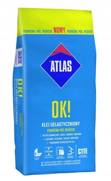 FLEXIBLE TILE ADHESIVE CLASS C1TE ATLAS 5KG