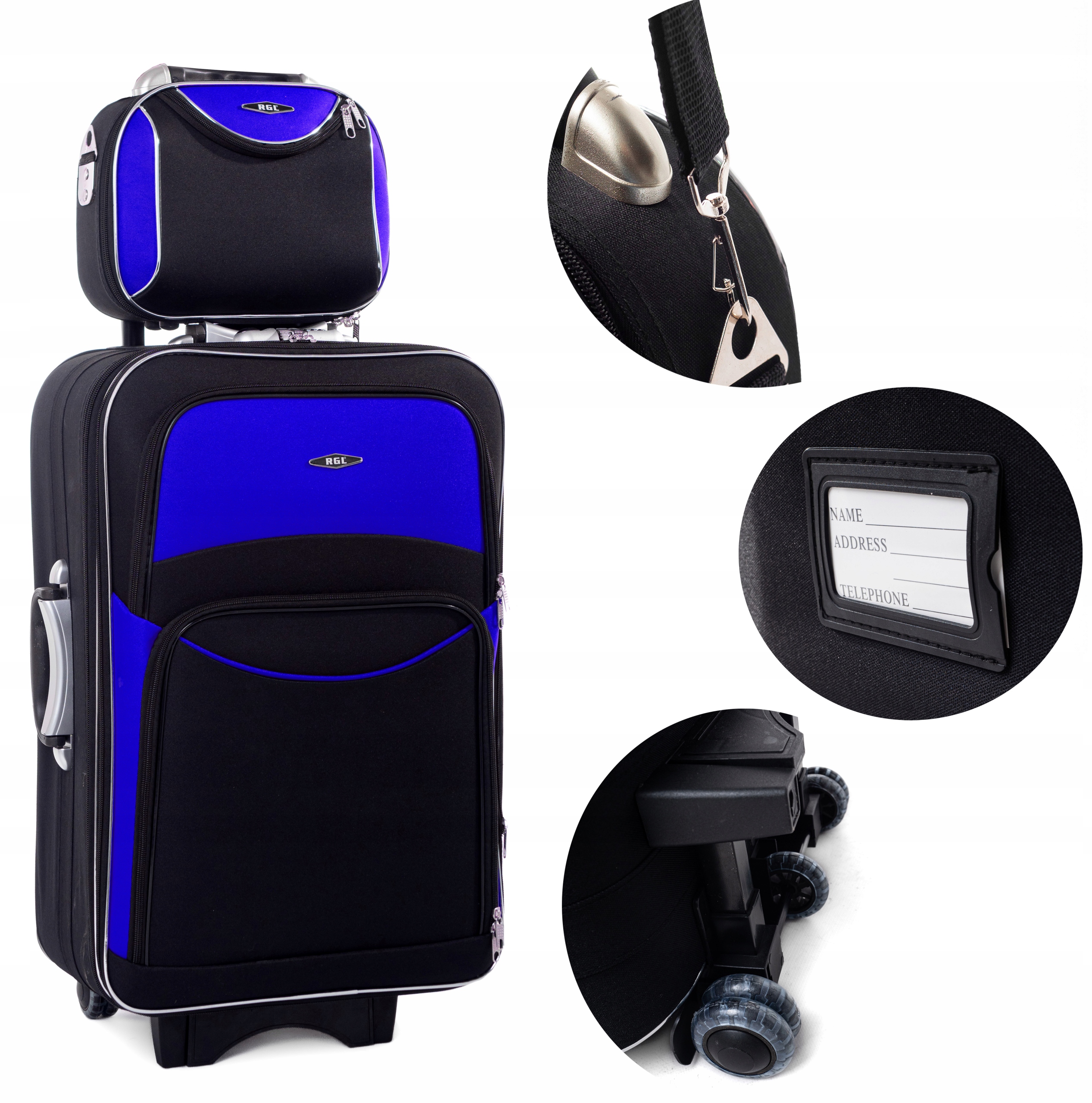 Rgl 2v1 Set Velký Cestovní Kufr XXL Příruční Zavazadlokuferek Bonus