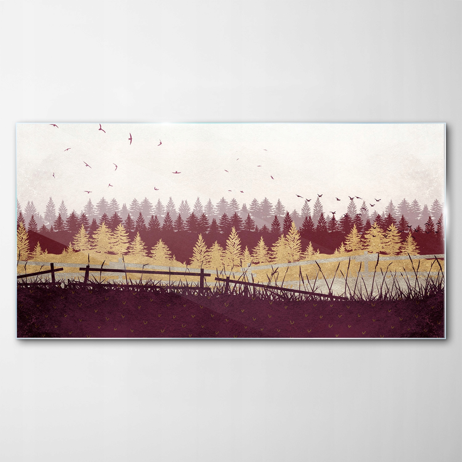 Obraz na skle Dekor Krajina Stromy Les 140x70