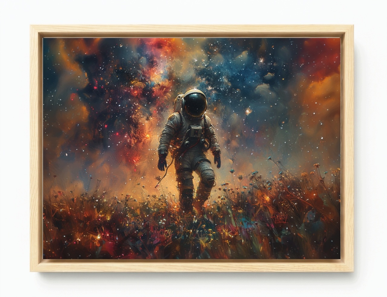 Obraz Rám Americký Box Sci Fi Kosmos Hvězdy Nebe Louka Astronauta 80x60