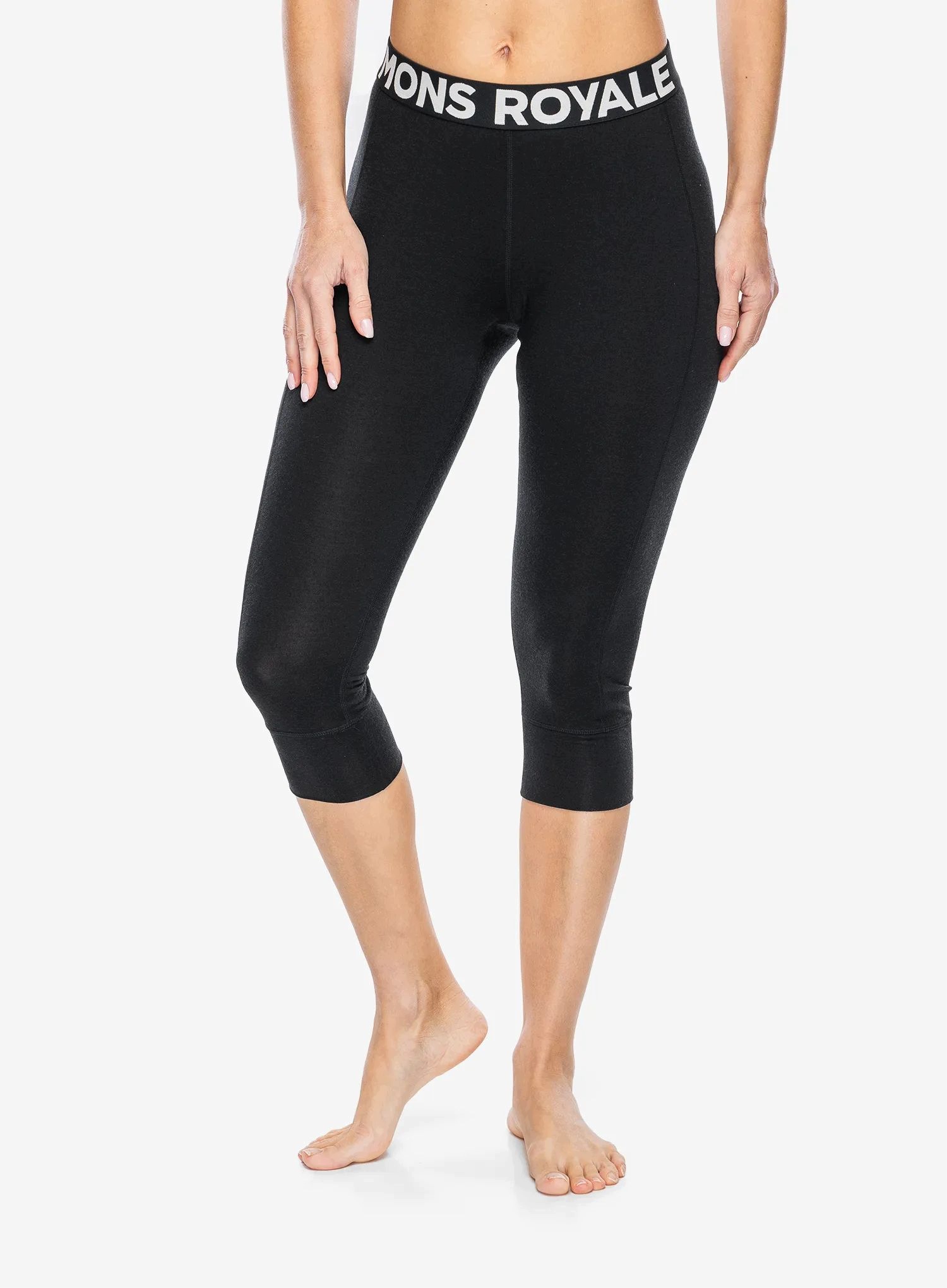 Legginsy termo damskie Mons Royale Cascade Merino Flex 200 3/4 black Xs
