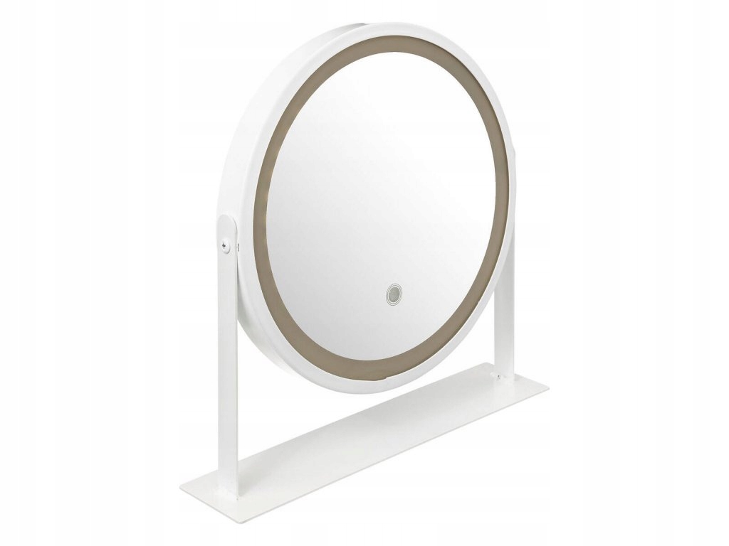 Kosmetické zrcadlo s podsvícením Led, bílé, Ø 34 cm