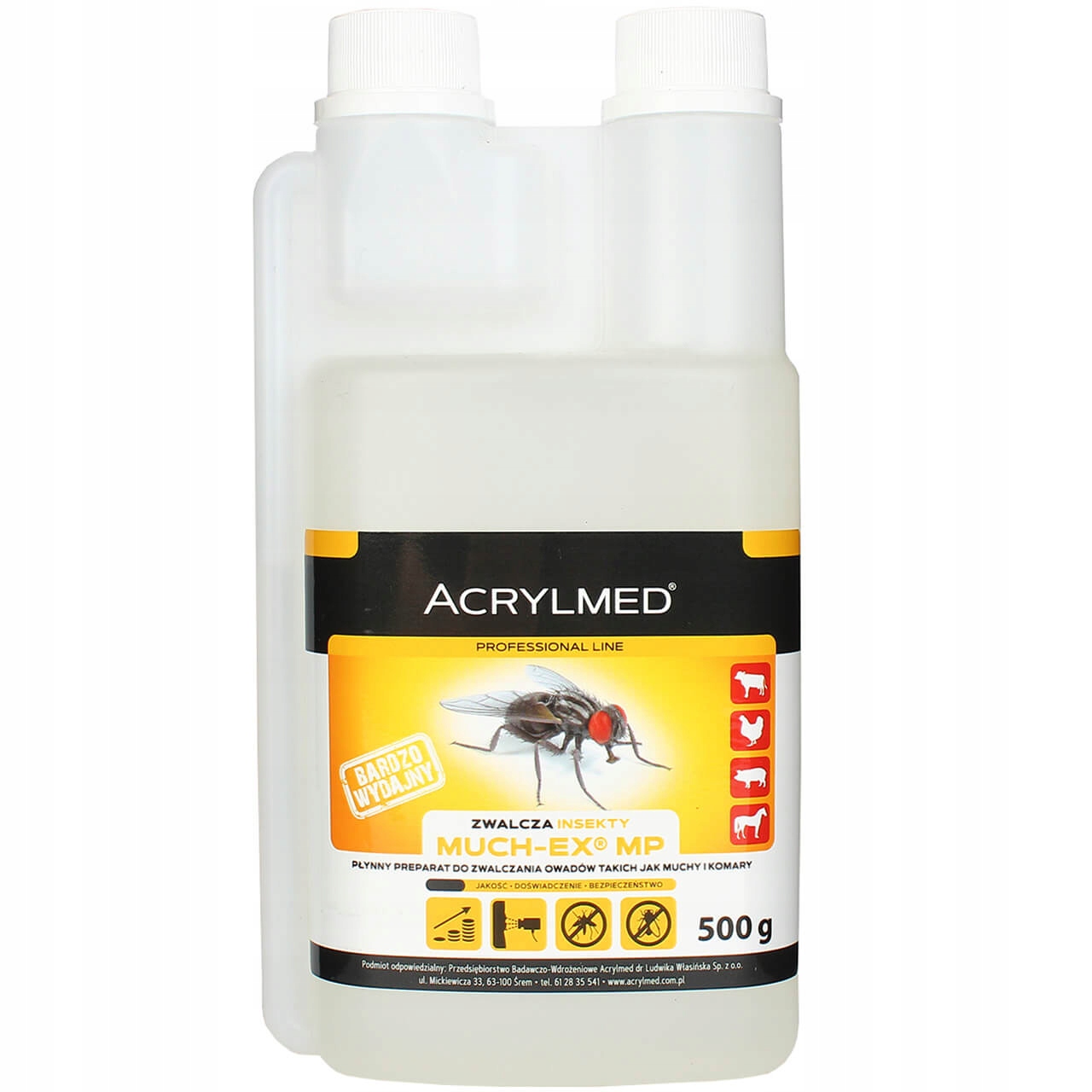 Tekutina proti komárům, molům, mouchám a vosám Acrylmed 0,6 kg 500 ml