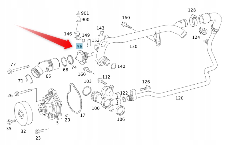 Termostat Mercedes OM271 A2712030575