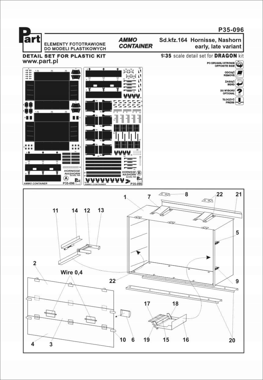 Část P35-096 1/35 Nashorn Sd.Kfz.164 (Dragon)