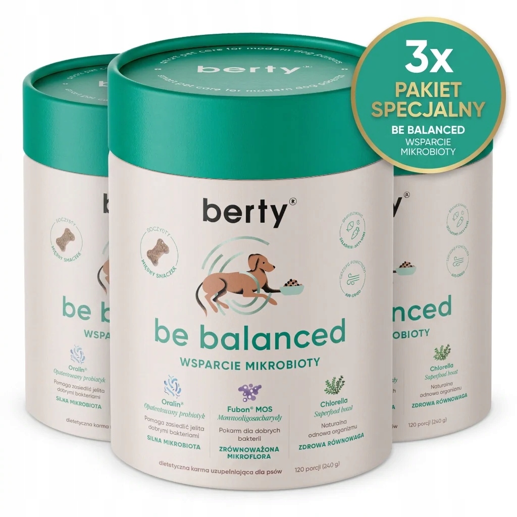 Probiotikum pro psa Sada na 90 dní trávení Imunita 3x Be Balanced Berty