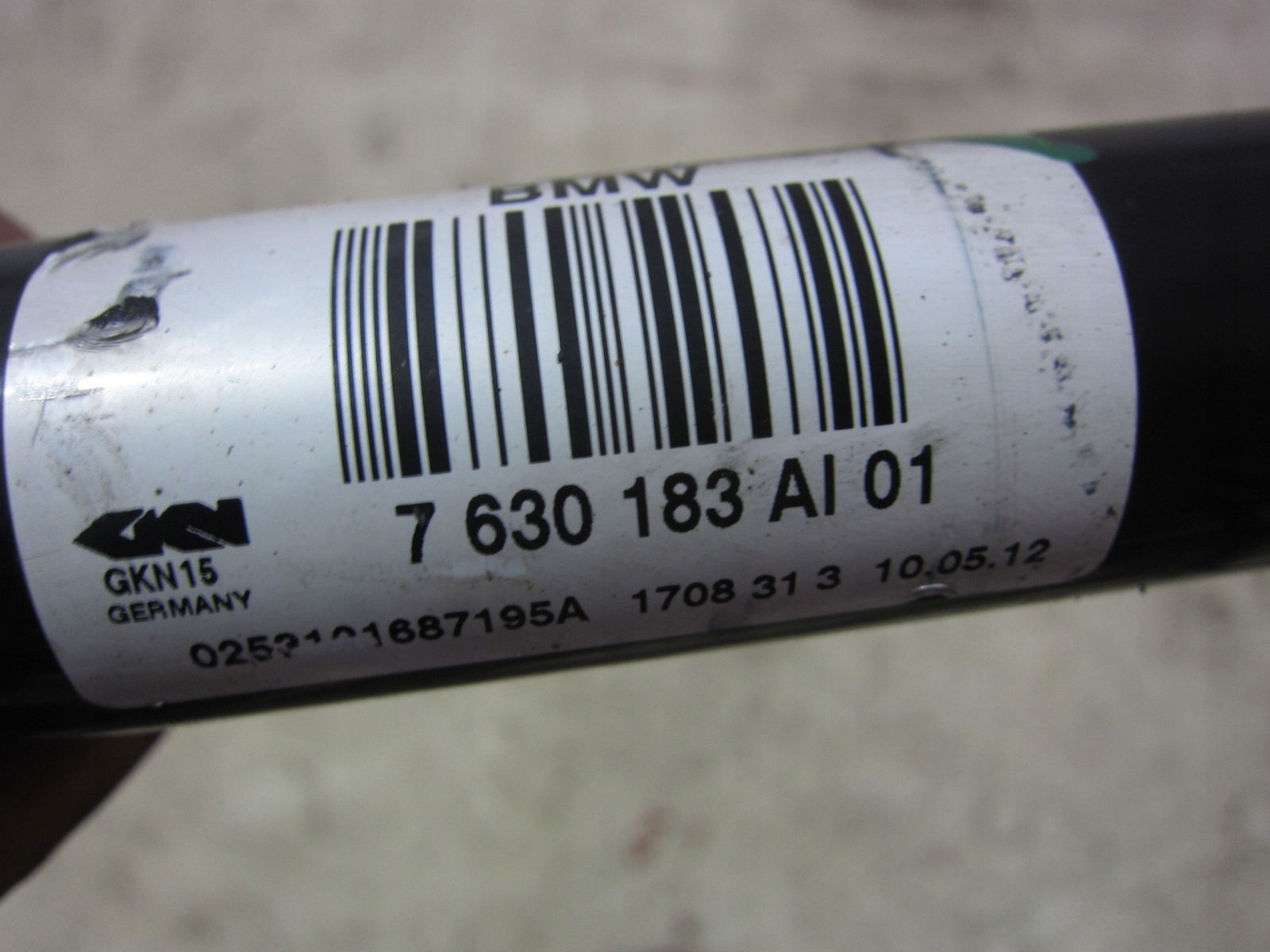 BMW F10 528i N20 semi-axis rear left rear part left 7630183