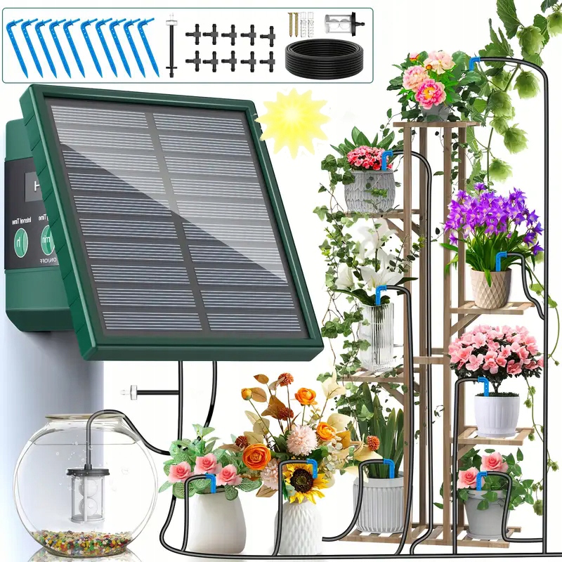 Automatický Solární Systém Zavlažování Rostlin V Květináčích Balkon Akku S Časovačem