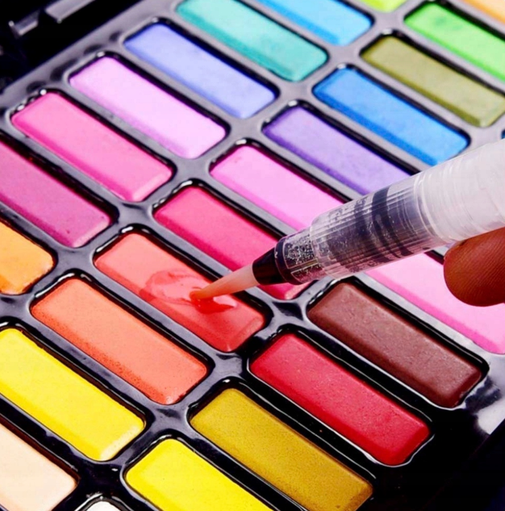 FARBY AKWARELOWE WODNE ZESTAW FARB AKWARELOWYCH 40w1 + BLOK PĘDZLE Rodzaj akwarelowe