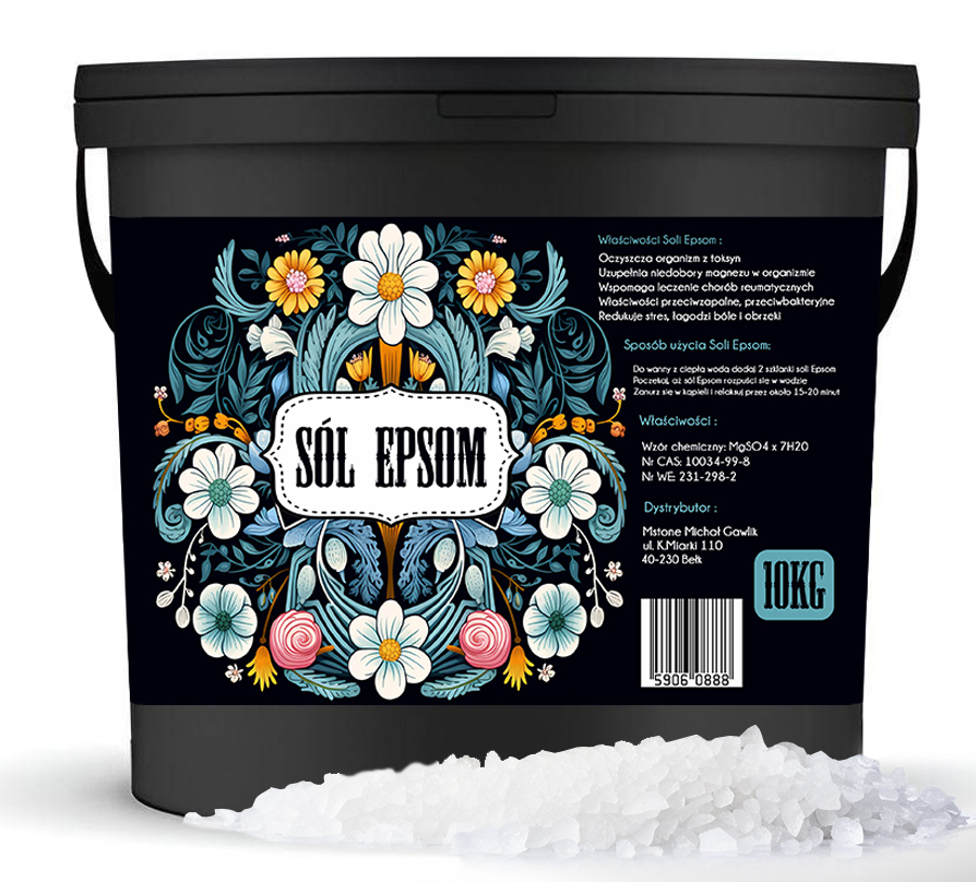 SIARCZAN MAGNEZU EPSOM SOL DO KAPIELI MASAŻU SPA GORZKA ZDROWOTNA 10KG