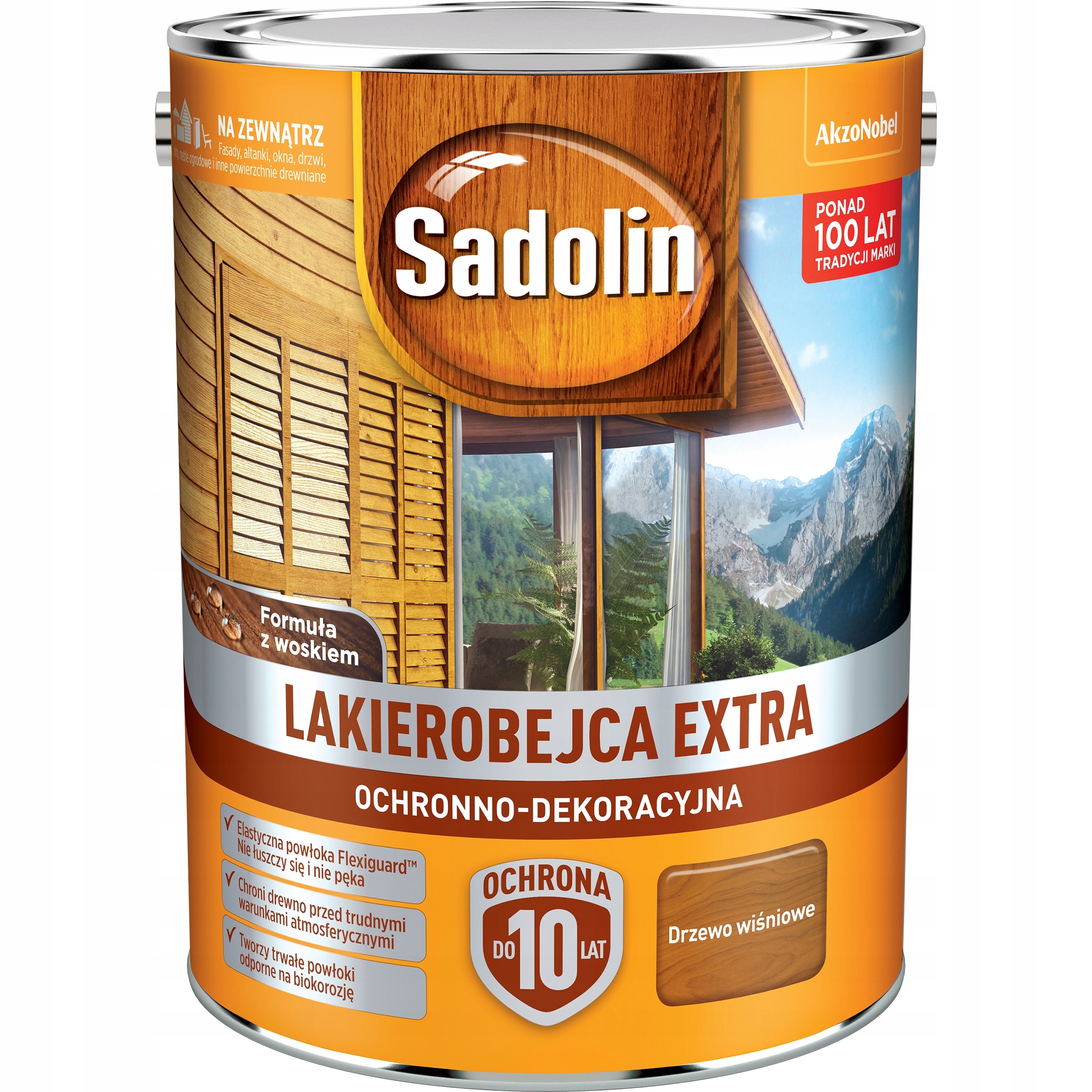 Sadolin Extra Lakierobejca Do Drewna Elewacji Drzewo Wiśniowe 5L