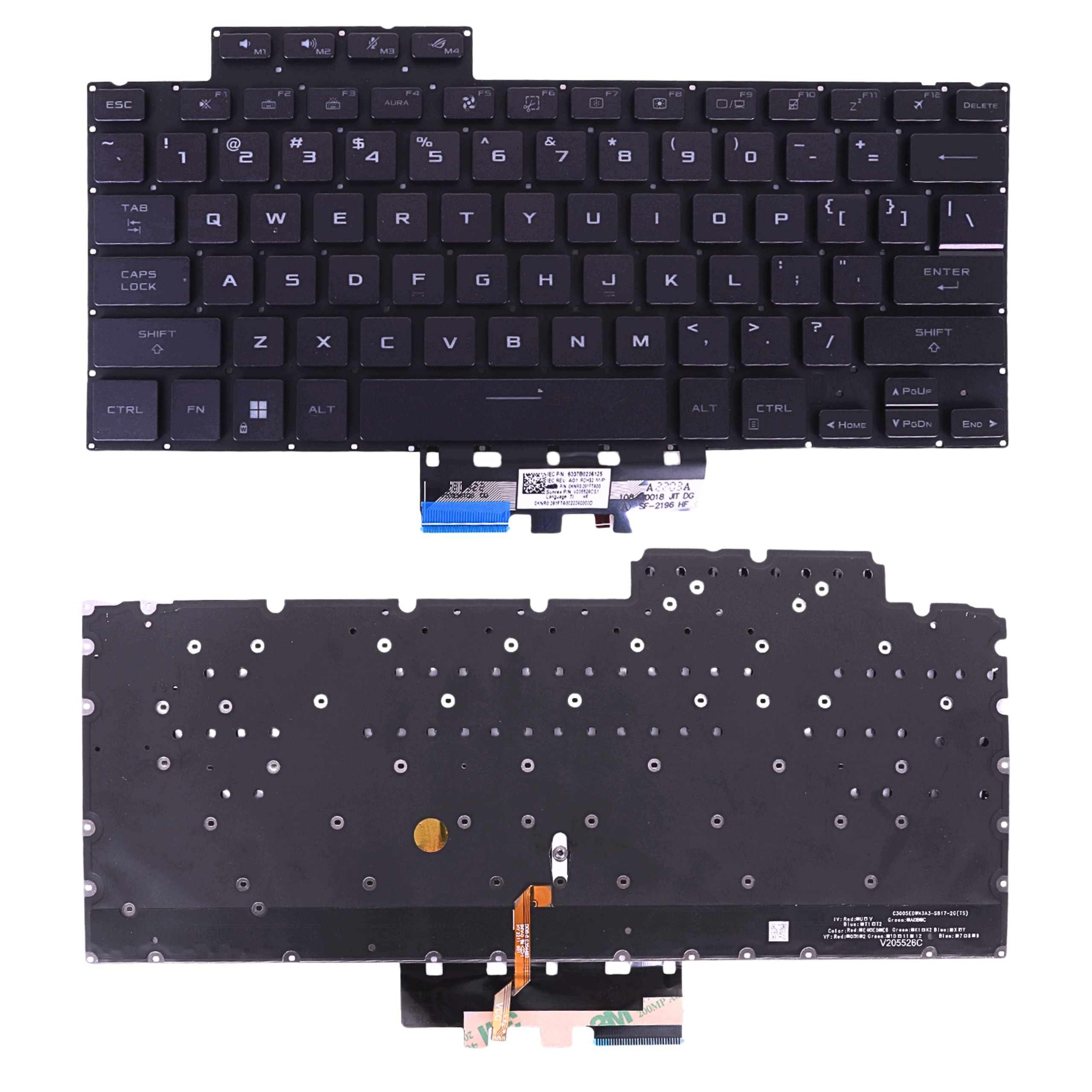 Klávesnice Pro Asus Rog Zephyrus G14 GA402 GA402R GA402RJ GA402RK Led Purpurová
