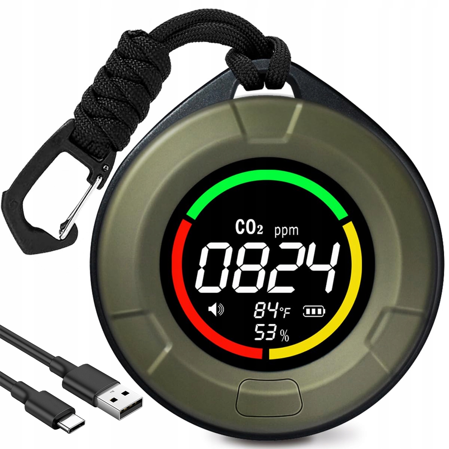 Přenosný Detektor Oxidu Uhelnatého 3V1 S Domácí Teplotou A Vlhkostí