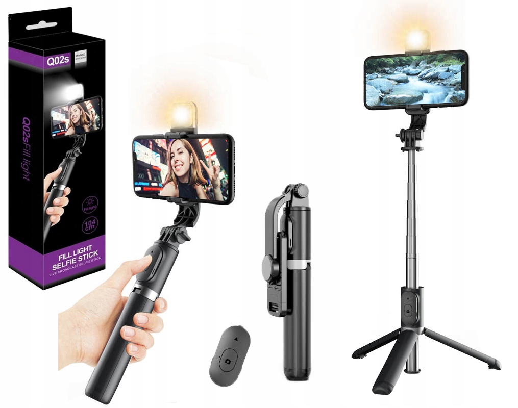 

Kijek Do Selfie Stick Tripod Statyw Pilot Led