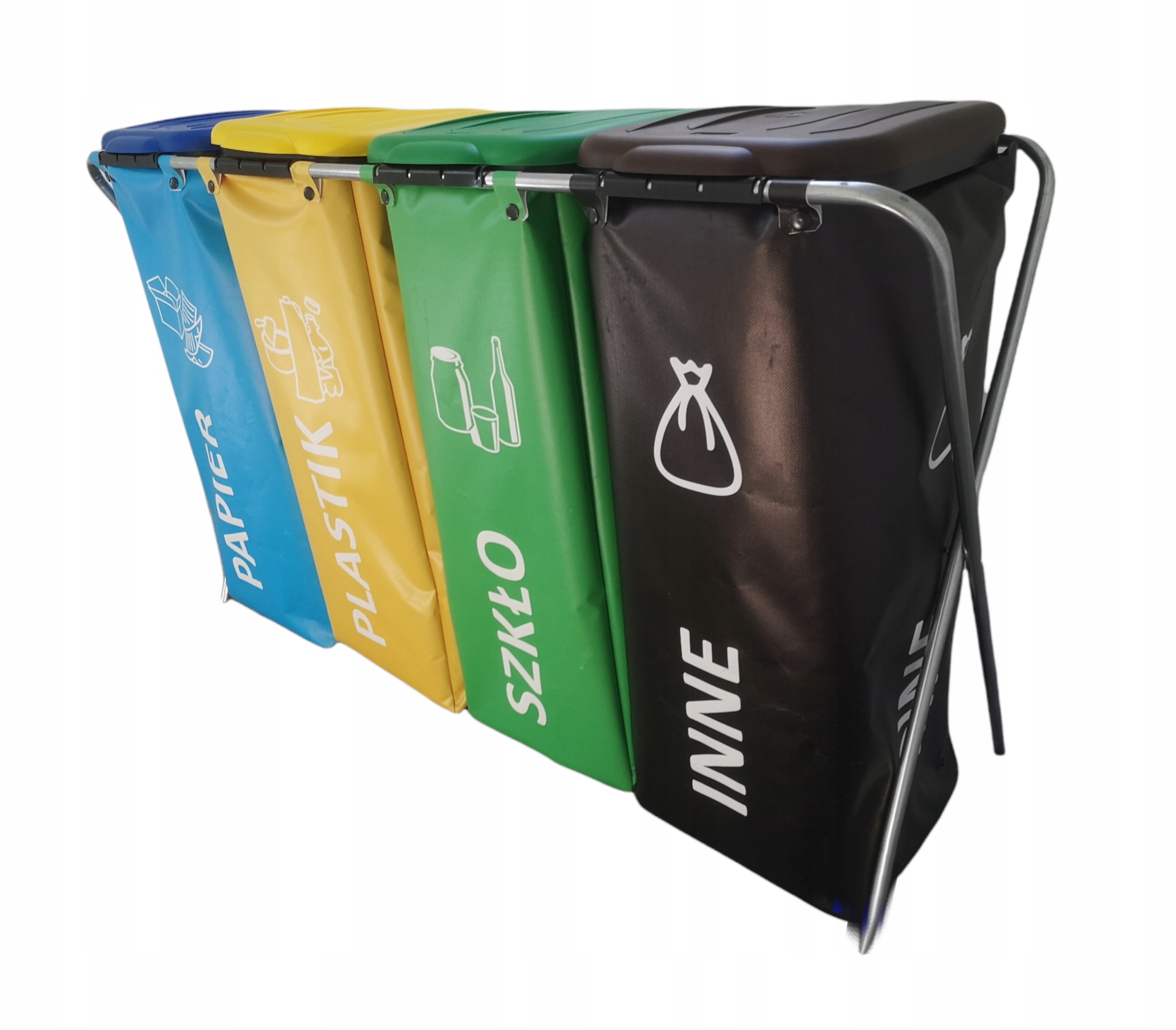 Kosz Stelaż do segregacji odpadów 4 x 120L + Worki Kod producenta MRP-S3