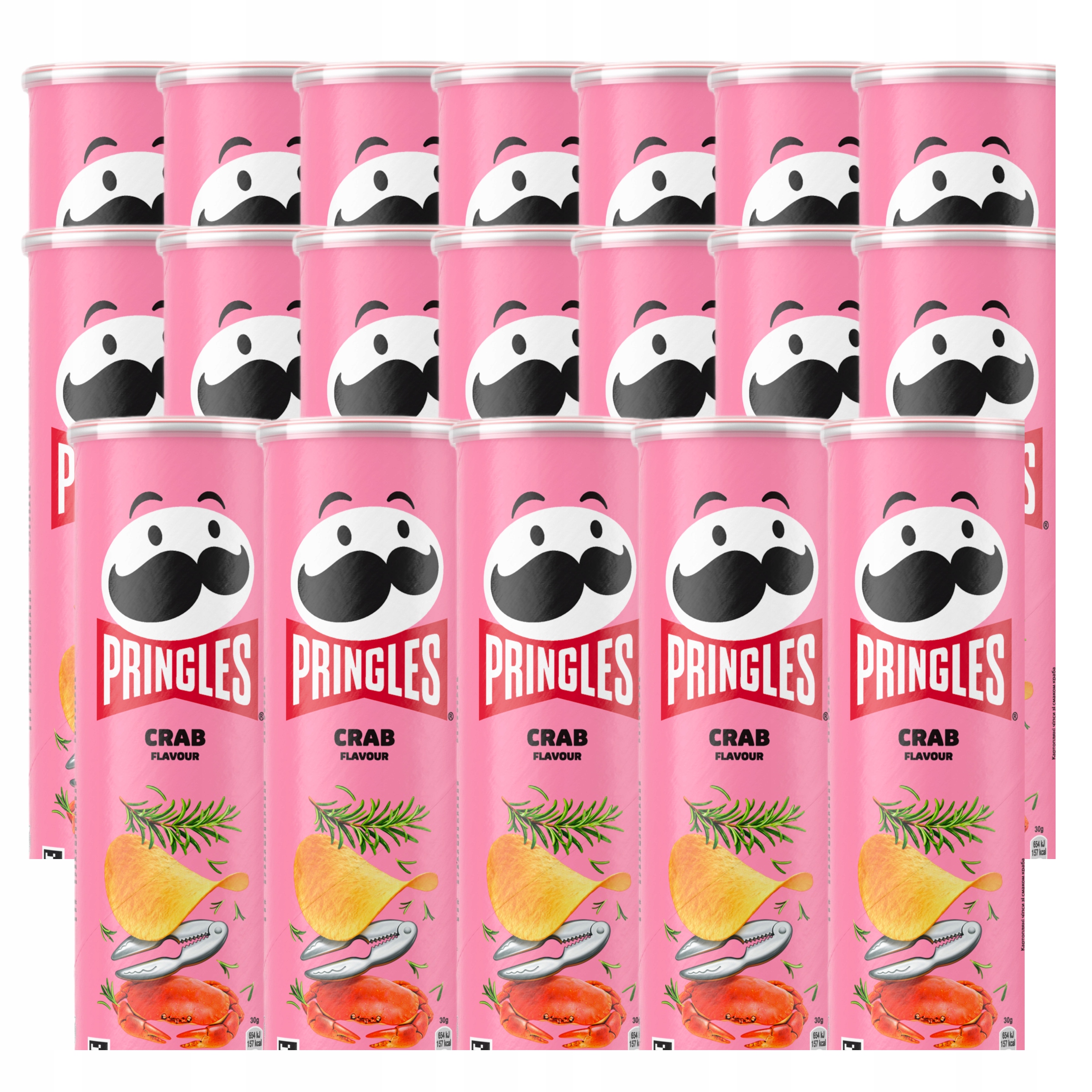 Zestaw 19x Chipsy Pringles Crab Flavour 165g Krab z przyprawami
