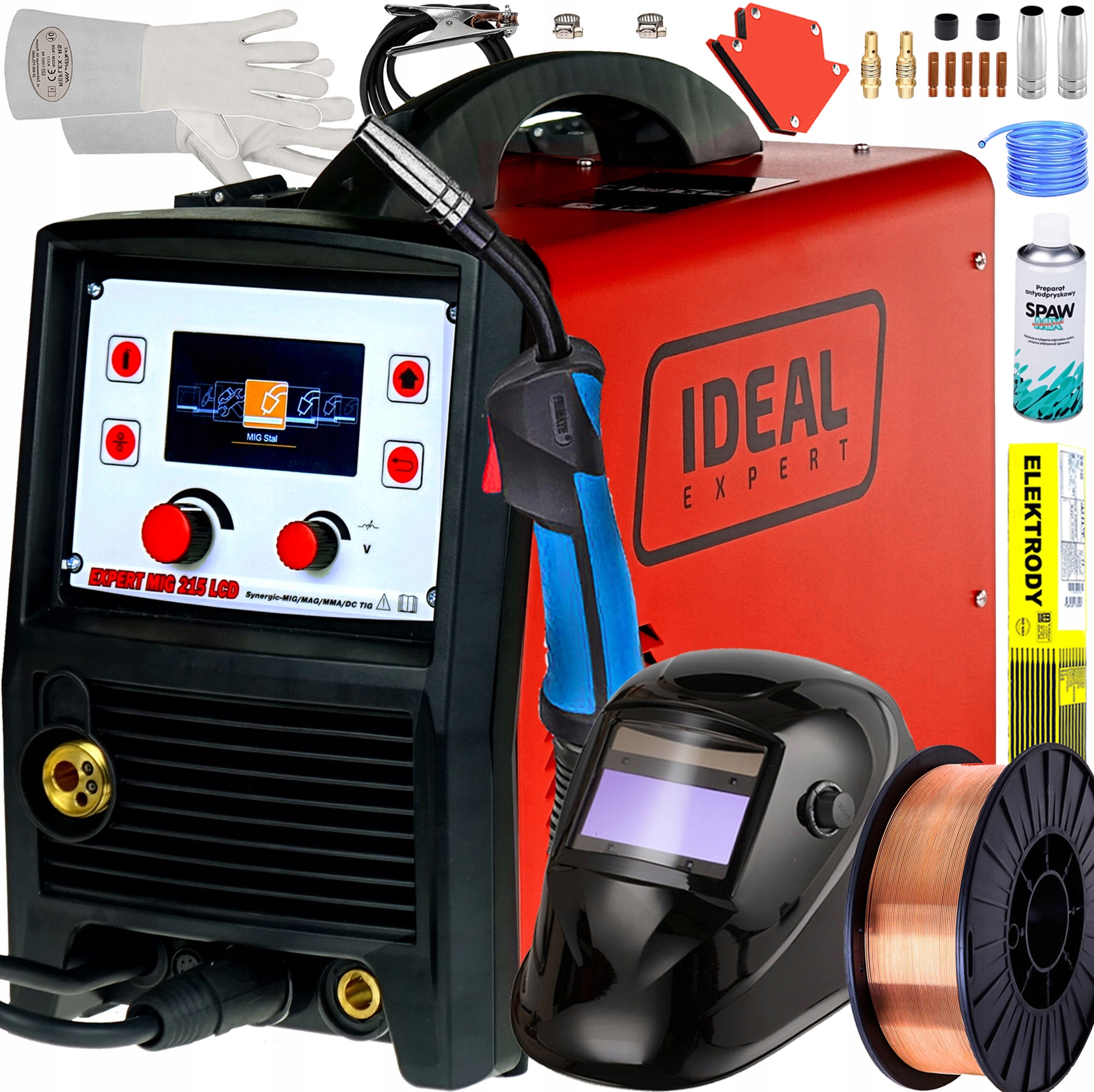 SPAWARKA MIGOMAT IDEAL EXPERT MIG 215 LCD SYNERGIA