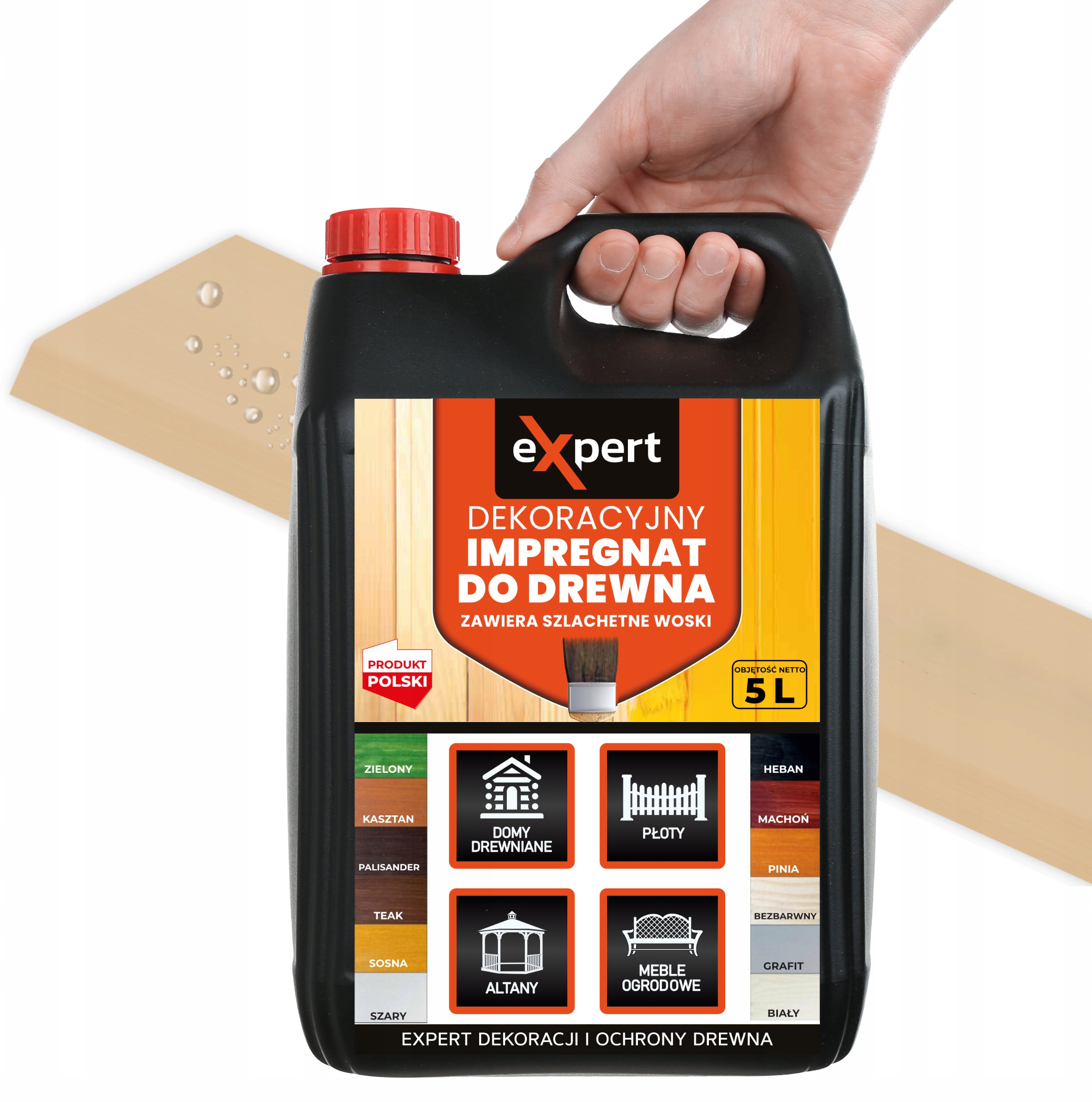 IMPREGNAT farba do drewna z WOSKAMI 5l BEZBARWNY